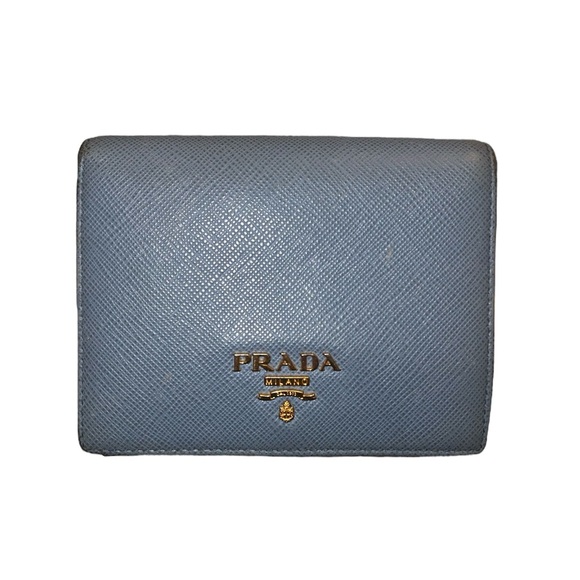 Prada Blue Tricolor Compact Bifold Wallet - Picture 1 of 10